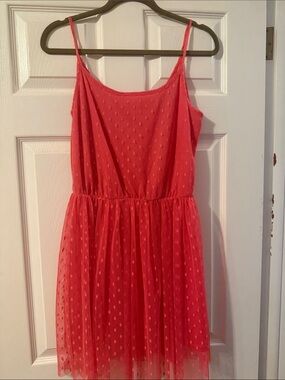 ASOS Coral Pink Polka Dot Tulle Dress